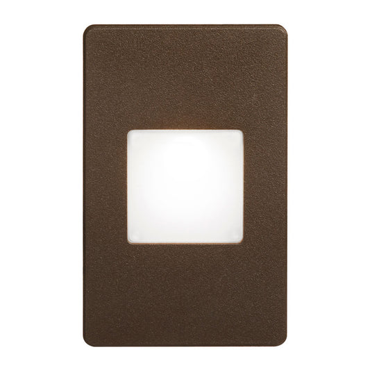 Dainolite 120VAC input, L125mmxW78mmxH37mm, 2700K, 3.3W IP65, Bronze Wall LED Light with White Lens DLEDW-245-BZ