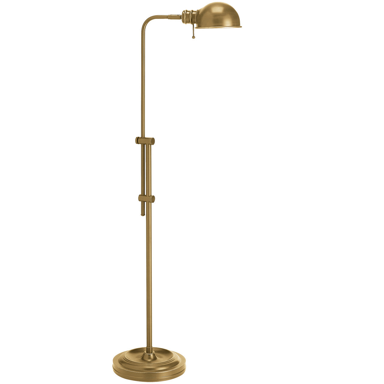 Dainolite 1 Light Incandescent Adjustable Pharmacy Floor Lamp, Aged Brass DM1958F-AGB