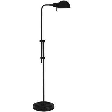 Dainolite 1 Light Incandescent Adjustable Pharmacy Floor Lamp, Matte Black DM1958F-MB