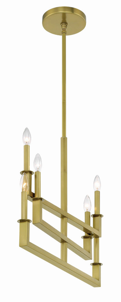 Crystorama Dante 6 Light Aged Brass Chandelier DNT-6026-AG