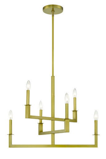 Crystorama Dante 6 Light Aged Brass Chandelier DNT-6026-AG