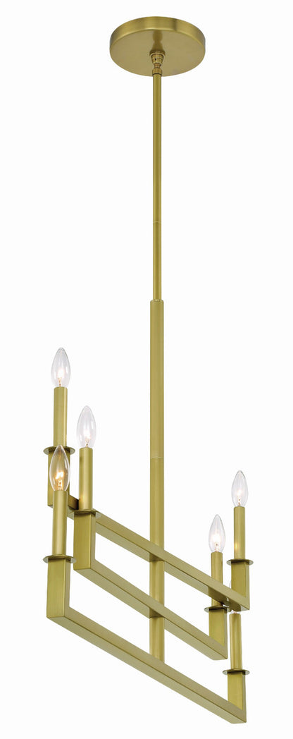 Crystorama Dante 6 Light Aged Brass Chandelier DNT-6036-AG