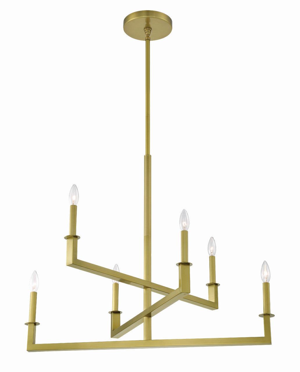 Crystorama Dante 6 Light Aged Brass Chandelier DNT-6036-AG