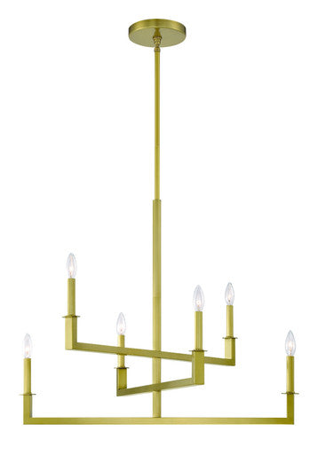 Crystorama Dante 6 Light Aged Brass Chandelier DNT-6036-AG