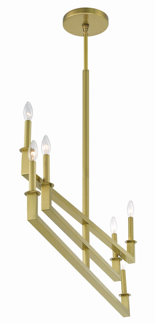 Crystorama Dante 6 Light Aged Brass Chandelier DNT-6046-AG