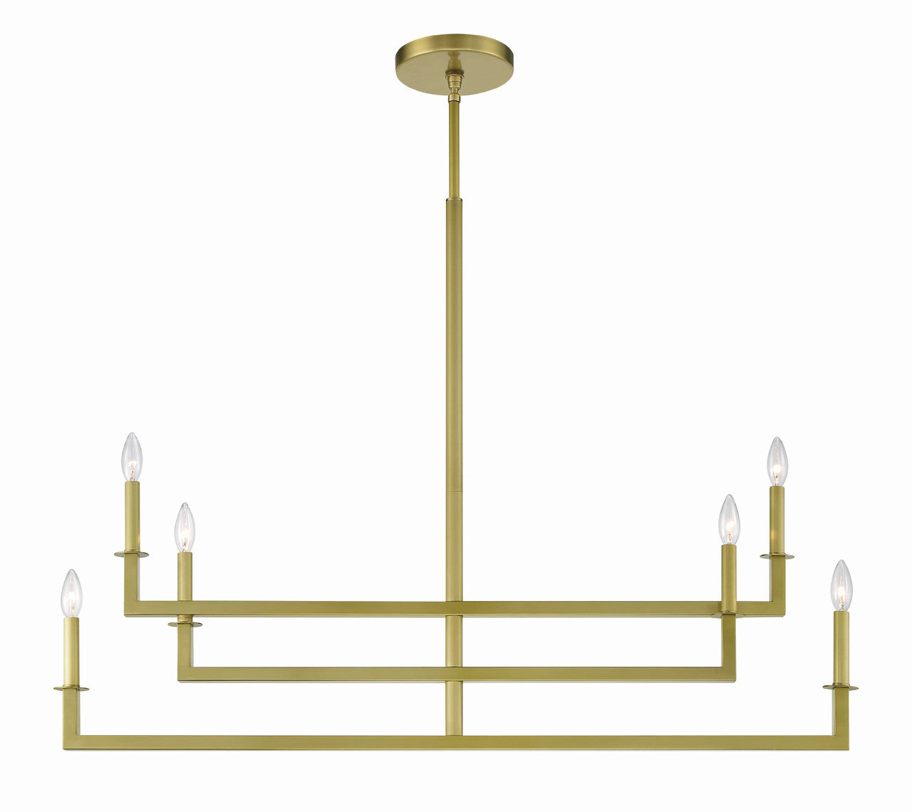 Crystorama Dante 6 Light Aged Brass Chandelier DNT-6046-AG