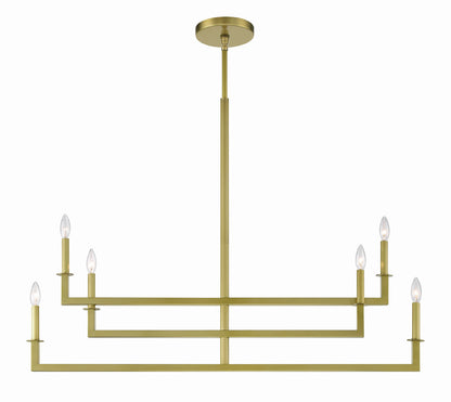 Crystorama Dante 6 Light Aged Brass Chandelier DNT-6046-AG