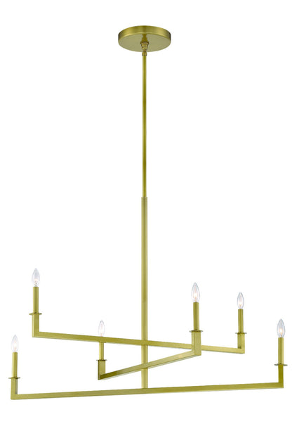 Crystorama Dante 6 Light Aged Brass Chandelier DNT-6046-AG