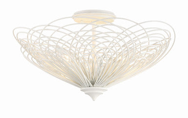 Crystorama Doral 3 Light Matte White Semi Flush Mount DOR-B7703-MT