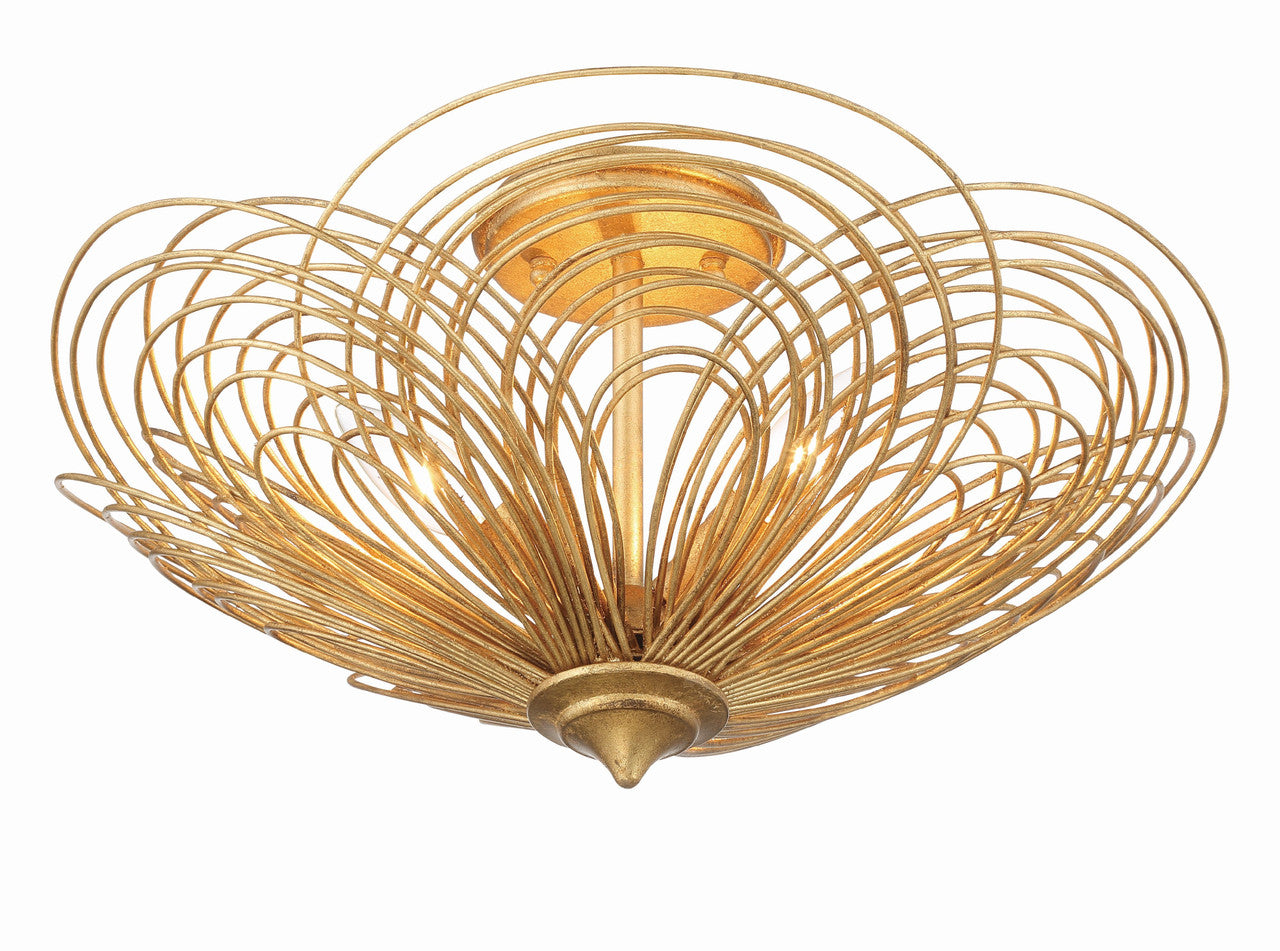 Crystorama Doral 3 Light Renaissance Gold Ceiling Mount DOR-B7703-RG