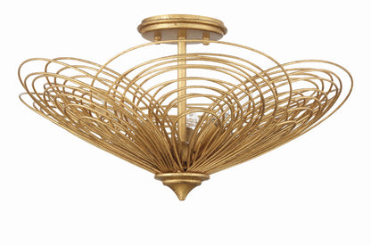 Crystorama Doral 3 Light Renaissance Gold Ceiling Mount DOR-B7703-RG