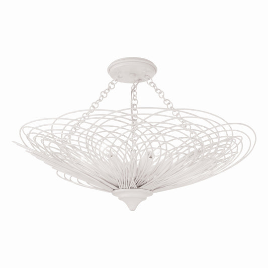 Crystorama Doral 6 Light Matte White Semi Flush Mount DOR-B7706-MT_CEILING