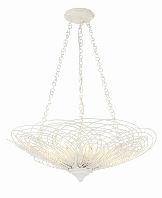 Crystorama Doral 6 Light Matte White Chandelier DOR-B7706-MT