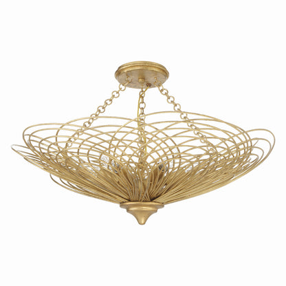 Crystorama Doral 6 Light Renaissance Gold Semi Flush Mount DOR-B7706-RG_CEILING