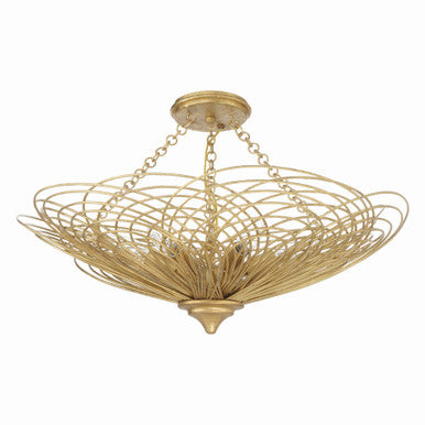 Crystorama Doral 6 Light Renaissance Gold Semi Flush Mount DOR-B7706-RG_CEILING