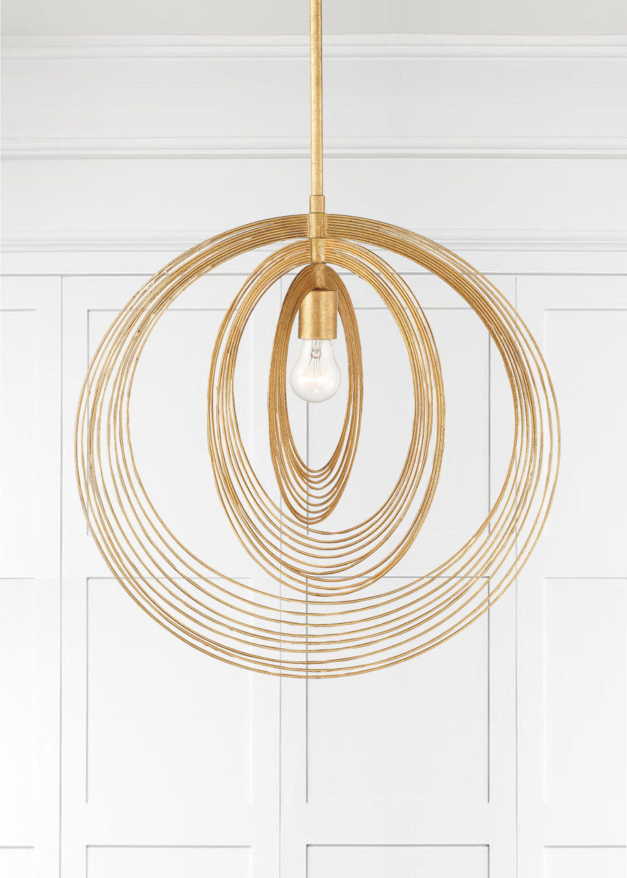 Crystorama Doral 1 Light Renaissance Gold Pendant DOR-B7711-RG