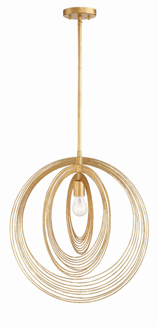 Crystorama Doral 1 Light Renaissance Gold Pendant DOR-B7711-RG