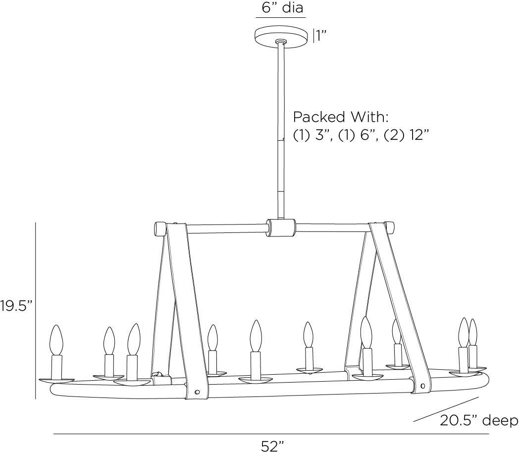 Arteriors Home Englewood Linear Chandelier DRI02