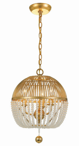 Crystorama Duval 3 Light Antique Gold Mini Chandelier DUV-623-GA