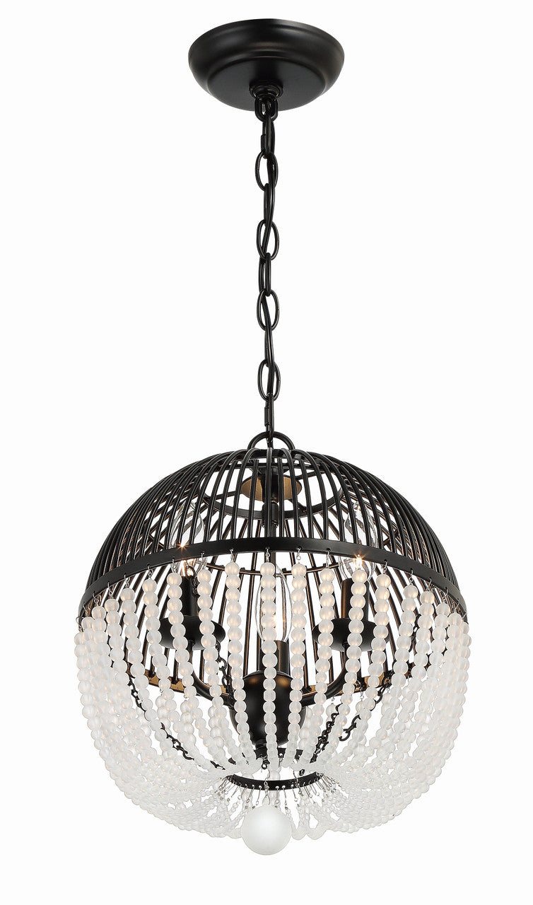 Crystorama Duval 3 Light Matte Black Mini Chandelier DUV-623-MK