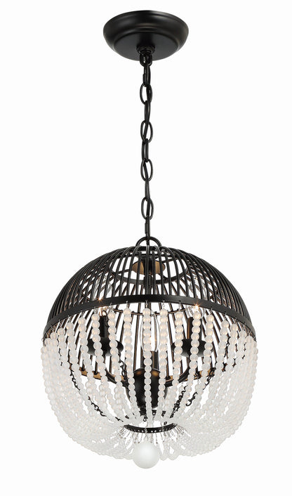 Crystorama Duval 3 Light Matte Black Mini Chandelier DUV-623-MK