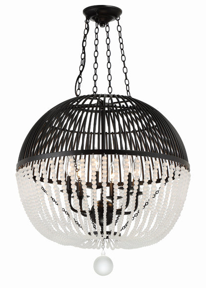 Crystorama Duval 6 Light Matte Black Pendant DUV-626-MK