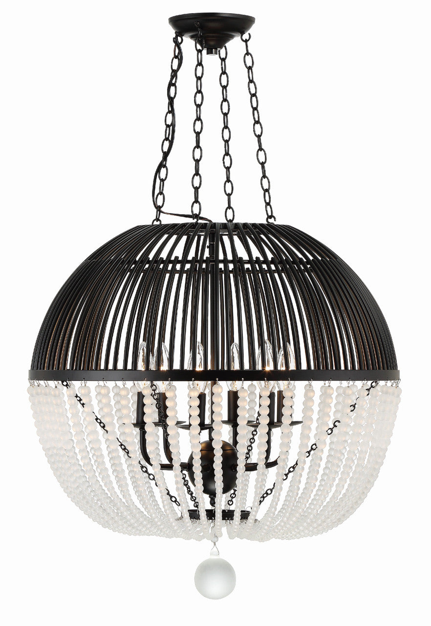 Crystorama Duval 6 Light Matte Black Pendant DUV-626-MK