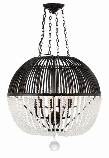 Crystorama Duval 6 Light Matte Black Pendant DUV-626-MK