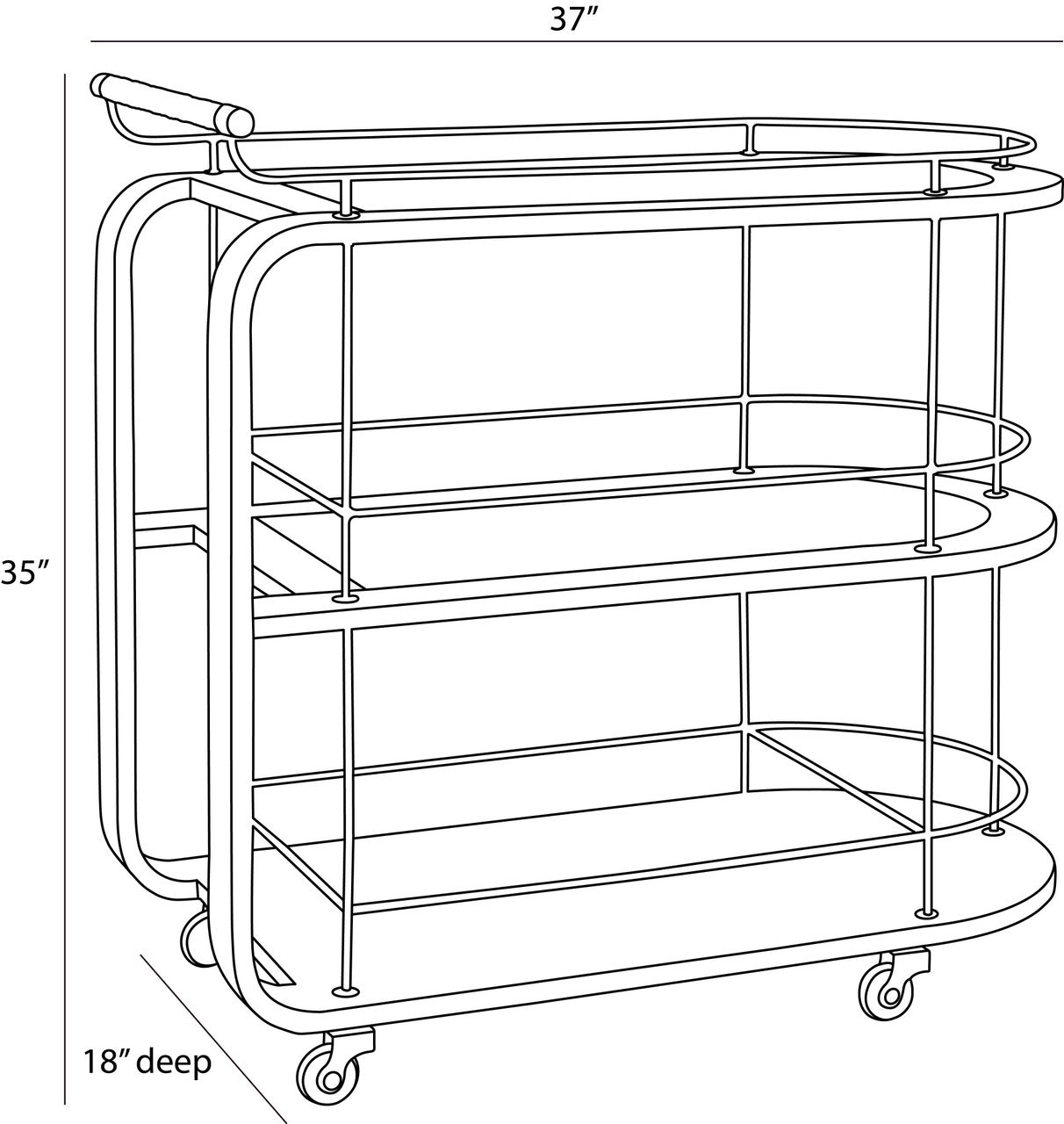 Arteriors Home Brays Bar Cart DW4001