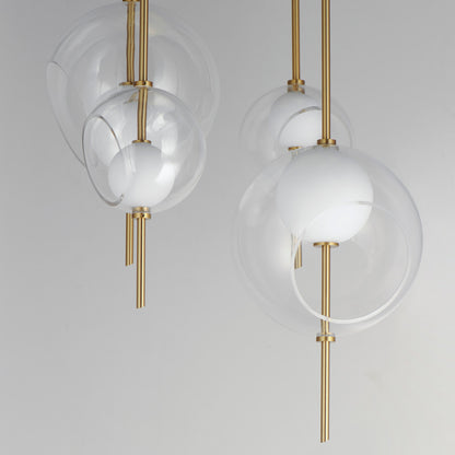 ET2 Contemporary Lighting Martini 4-Light LED Pendant in Natural Aged Brass E11096-10NAB