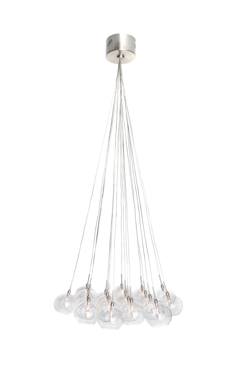 ET2 Contemporary Lighting Starburst 19-Light Pendant in Satin Nickel E20113-24