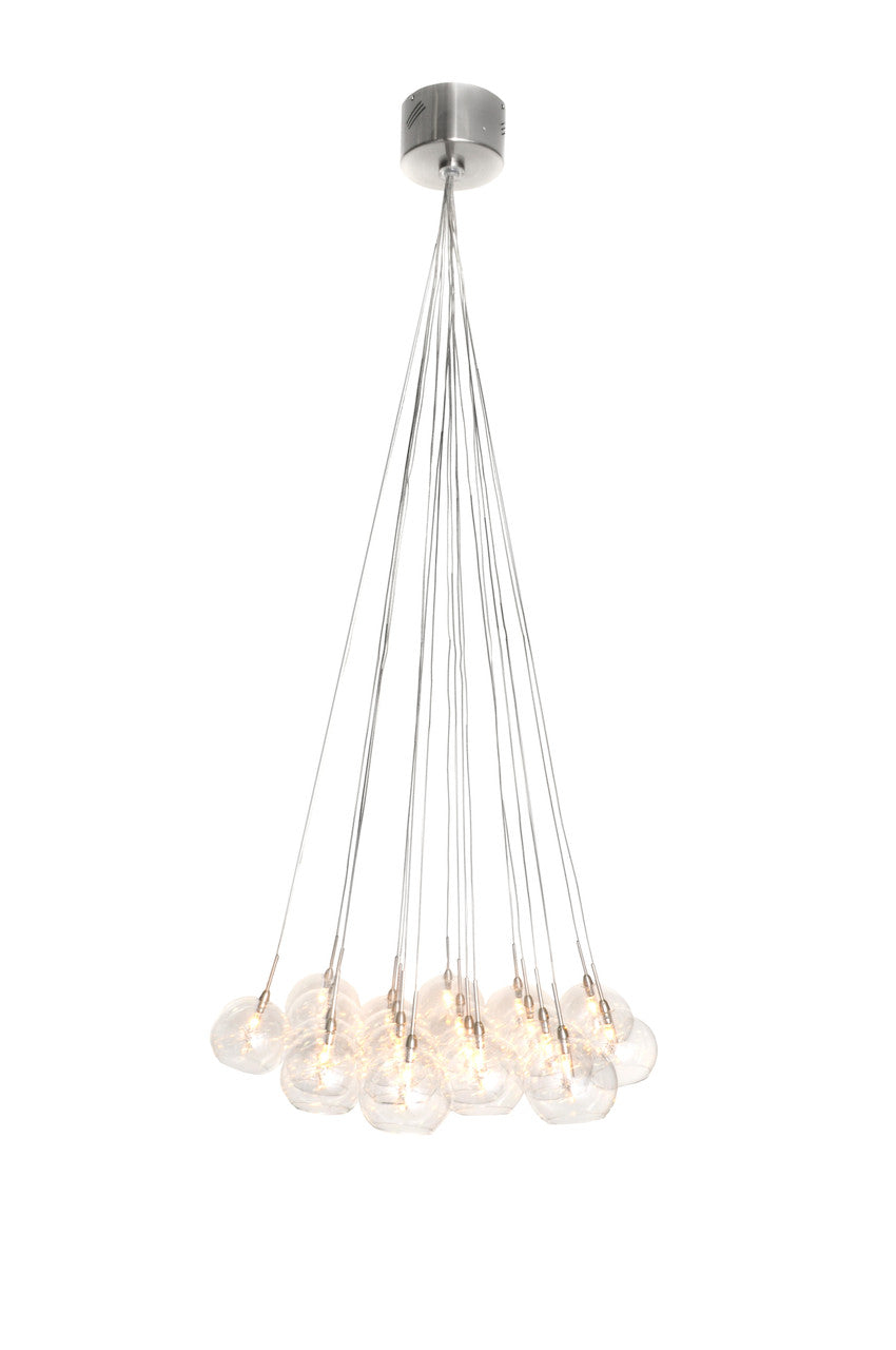 ET2 Contemporary Lighting Starburst 19-Light Pendant in Satin Nickel E20113-24