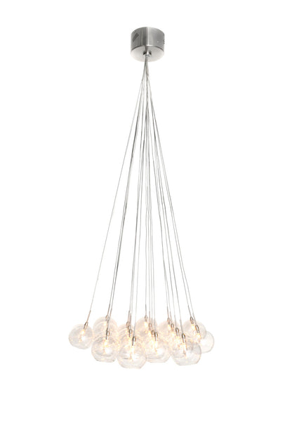 ET2 Contemporary Lighting Starburst 19-Light Pendant in Satin Nickel E20113-24