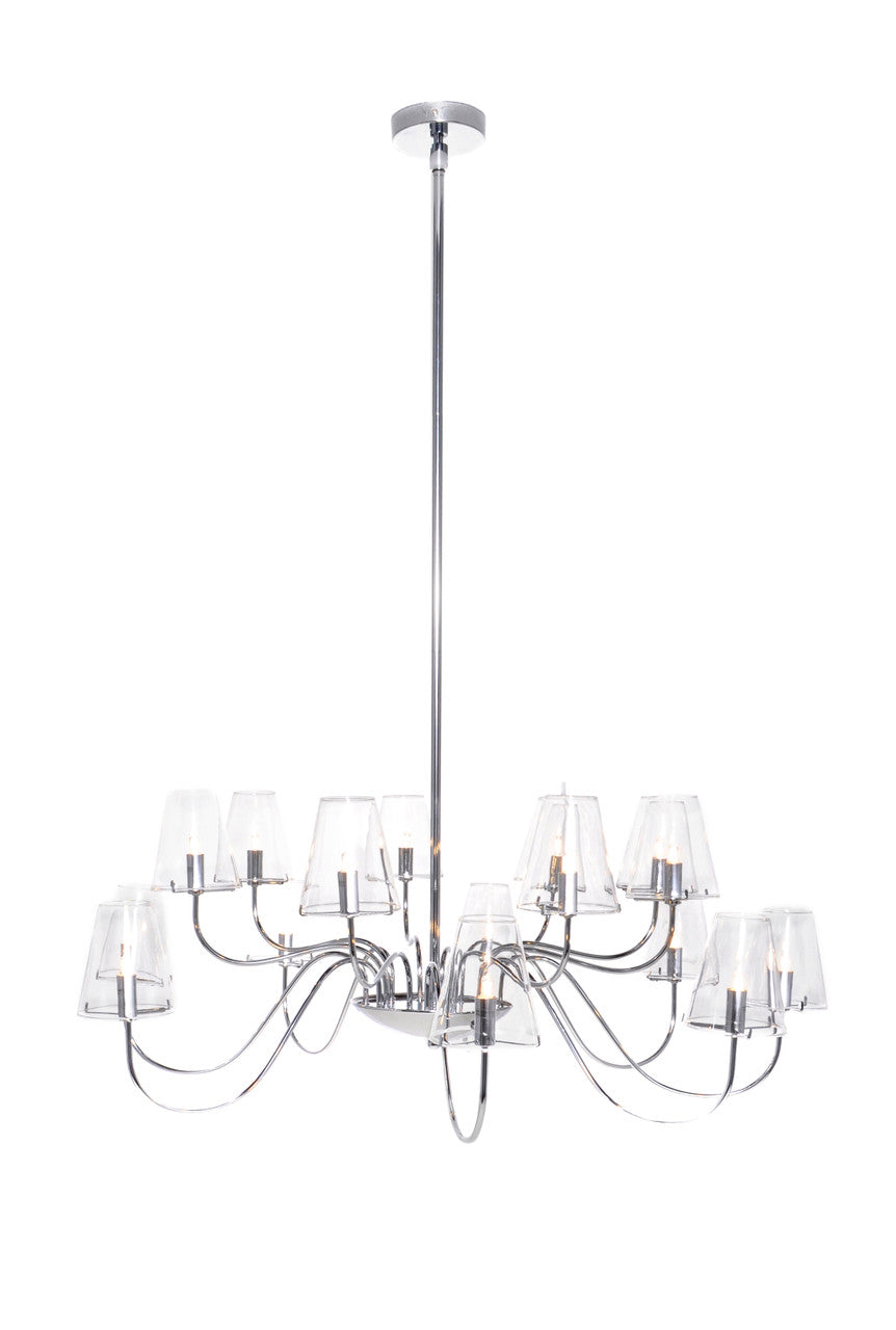 ET2 Contemporary Lighting Chic 16-Light Chandelier in Polished Chrome E20294-10