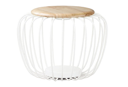 ET2 Contemporary Lighting Cage 20" LED Ottoman in White / Navaho White E20577-WTNW