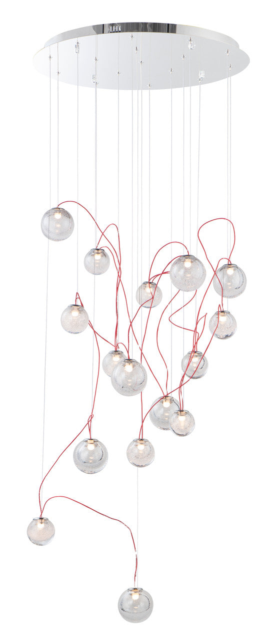 ET2 Contemporary Lighting Bobble 16-Light LED Pendant in Polished Chrome E20656-91PC