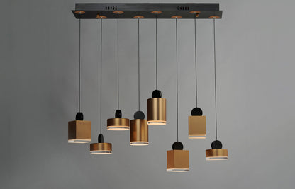 ET2 Contemporary Lighting Nob 8-Light LED Pendant in Black / Gold E20867-75BKGLD