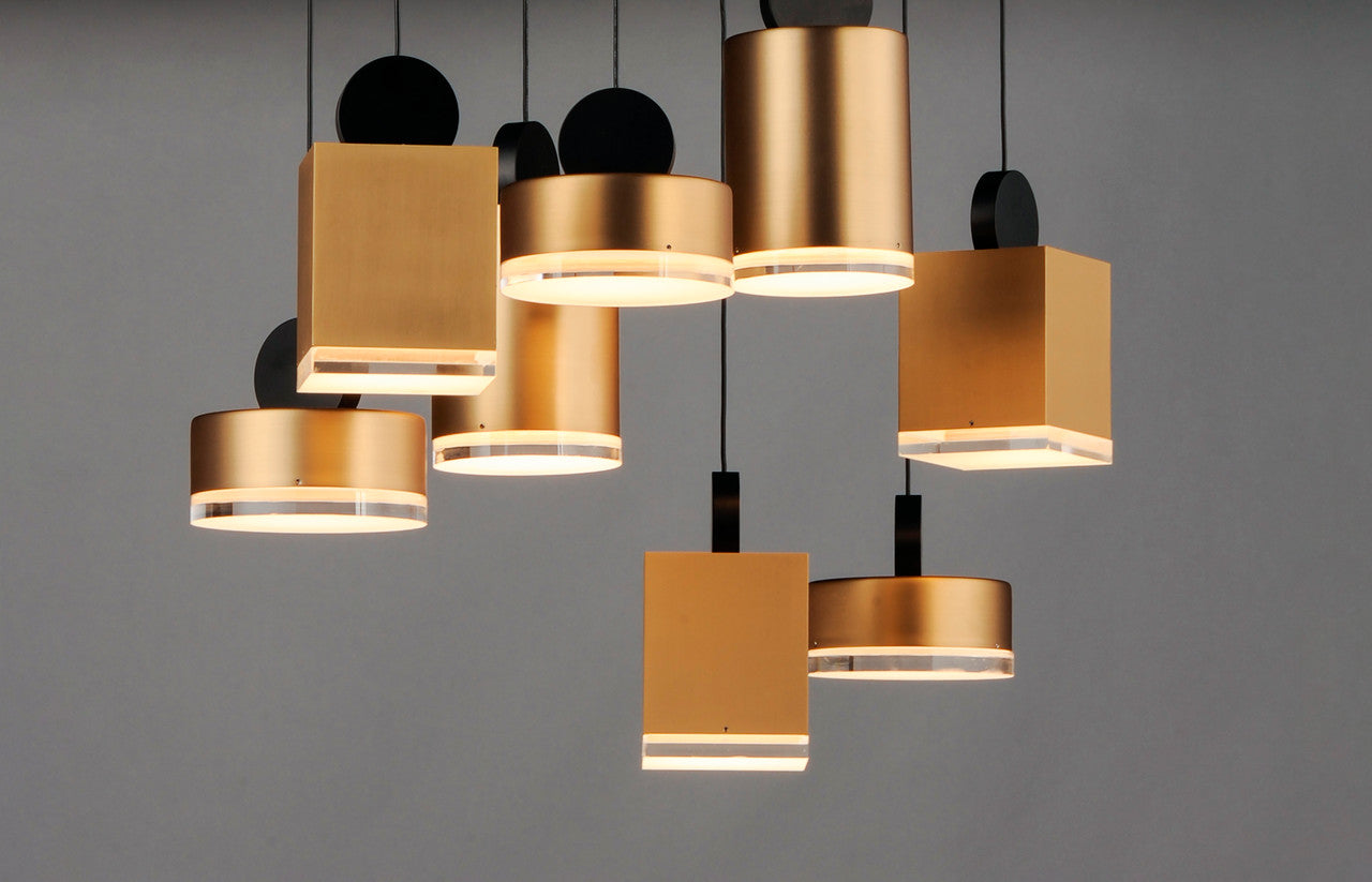 ET2 Contemporary Lighting Nob 8-Light LED Pendant in Black / Gold E20867-75BKGLD