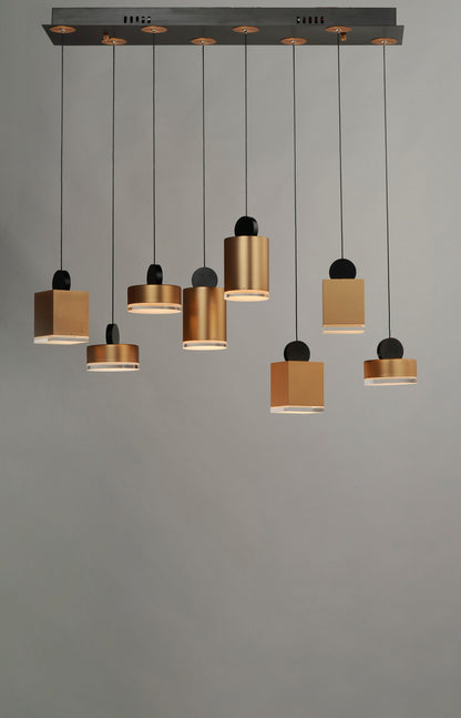 ET2 Contemporary Lighting Nob 8-Light LED Pendant in Black / Gold E20867-75BKGLD