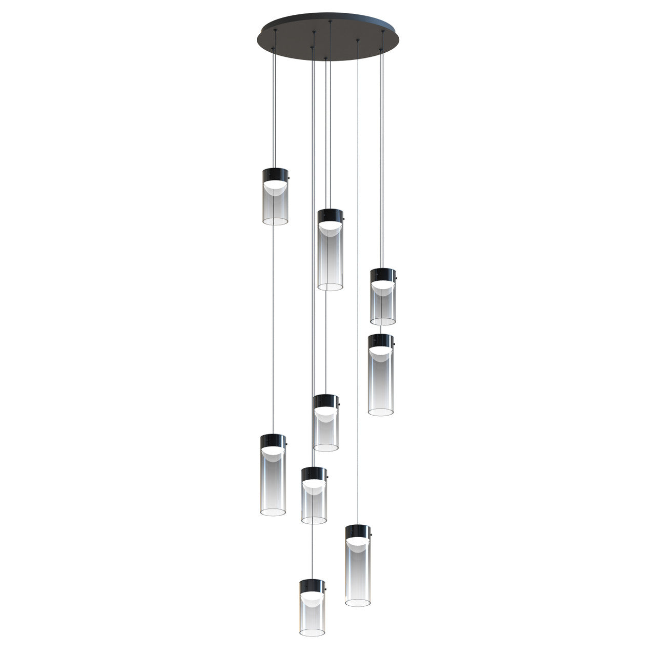 ET2 Contemporary Lighting Highball 9-Light LED Pendant in Gunmetal E21189-142GM