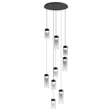 ET2 Contemporary Lighting Highball 9-Light LED Pendant in Gunmetal E21189-142GM