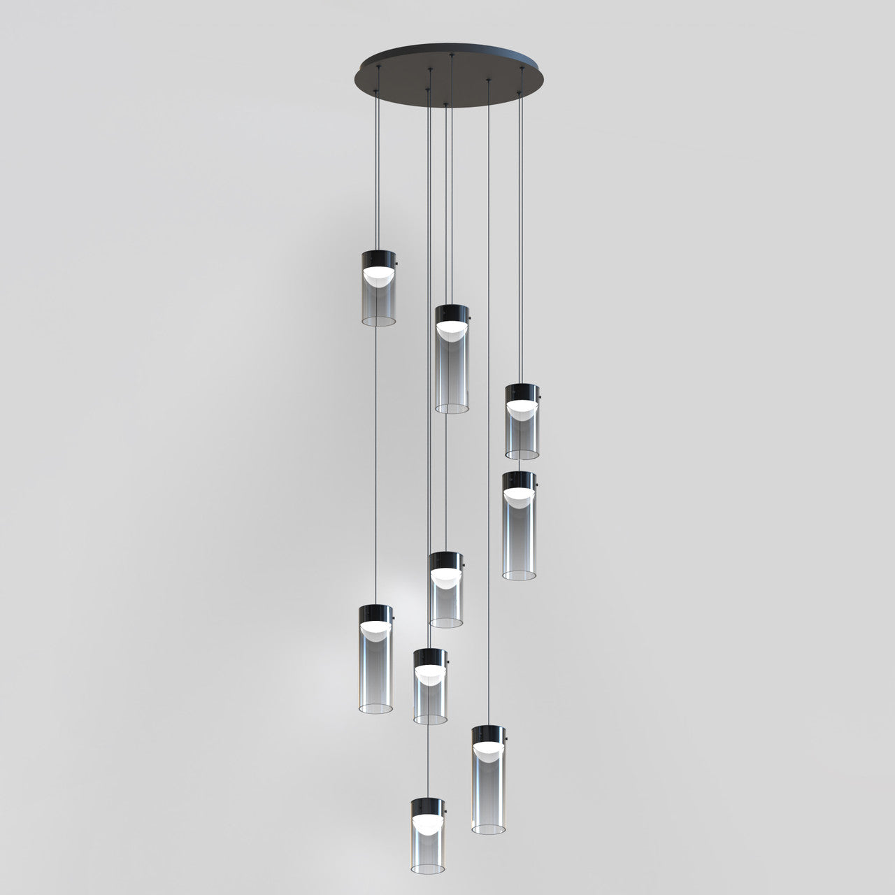 ET2 Contemporary Lighting Highball 9-Light LED Pendant in Gunmetal E21189-142GM