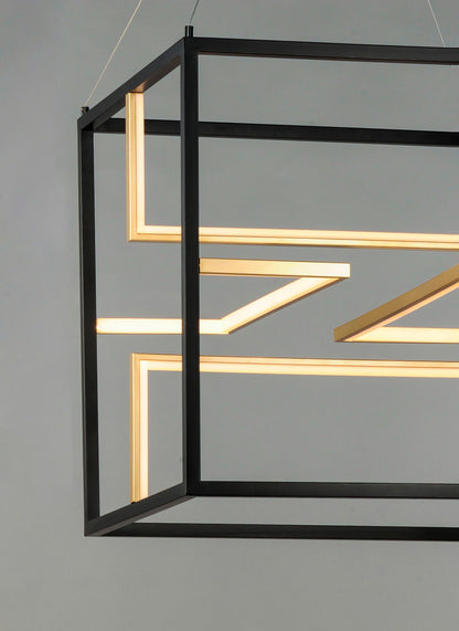 ET2 Contemporary Lighting Chamber LED Pendant in Black / Gold E21226-BKGLD