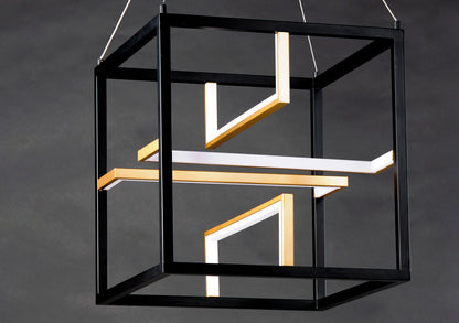 ET2 Contemporary Lighting Chamber LED Pendant in Black / Gold E21226-BKGLD