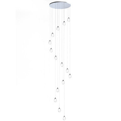 ET2 Contemporary Lighting Dewdrop 15-Light LED Pendant in Polished Chrome E21569-18PC