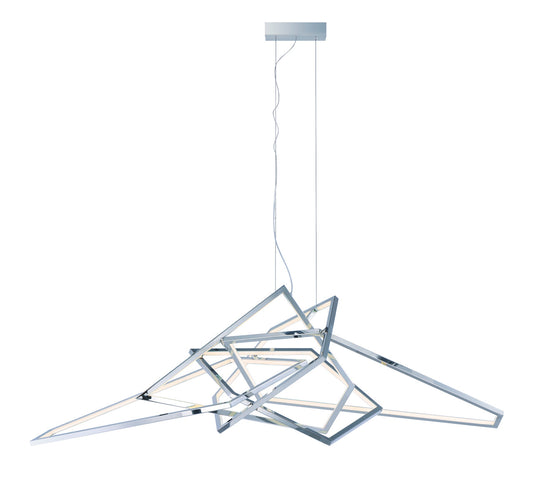 ET2 Contemporary Lighting Trapezoid LED Pendant in Polished Chrome E22679-PC