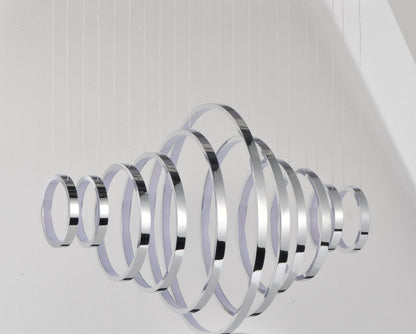 ET2 Contemporary Lighting Hoops 11-Light LED Pendant in Polished Chrome E22716-PC