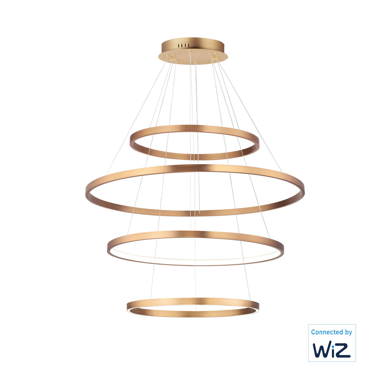 ET2 Contemporary Lighting Groove 4-Tier LED Pendant WiZ in Gold E22729-GLD