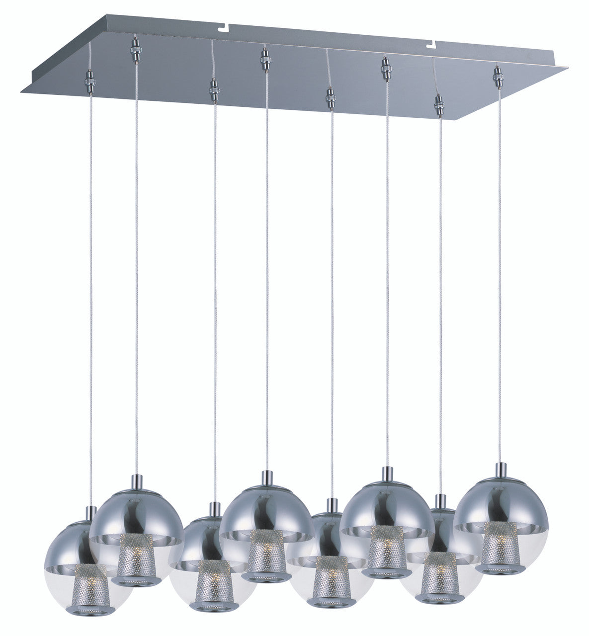 ET2 Contemporary Lighting Reflex 8-Light LED Pendant in Polished Chrome E22786-81PC