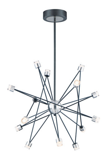 ET2 Contemporary Lighting Phaeton 14-Light LED Pendant in Black / Brushed Aluminum E23084-75BKAL